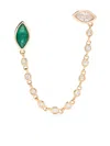 Shay 18kt Yellow Gold Diamond And Emerald Drop Earring In Gold