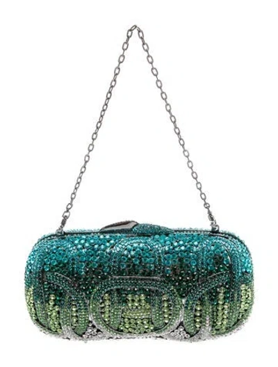 Pre-owned Shay Crystal Evening Bag In Blue