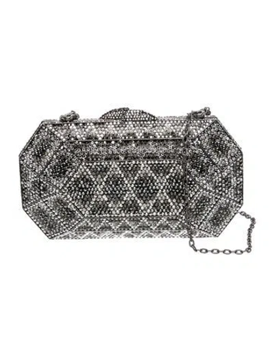 Pre-owned Shay Crystal Evening Bag In Silver