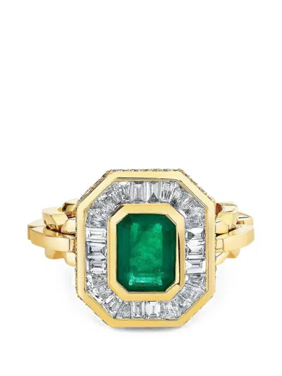 Shay Deco Emerald And Diamond Ring In Multi
