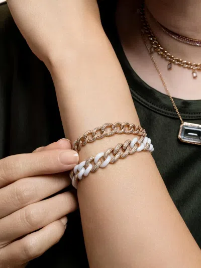 Shay Diamod Deven Link Bracelet In Pink