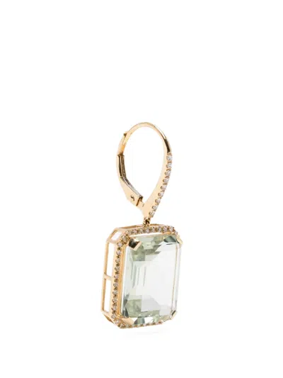 Shay 18kt Yellow Gold Portrait Topaz And Diamond Earring In Black