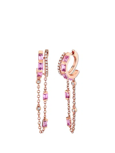 Shay Diamond And Pink Sapphire Earings
