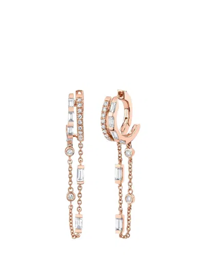Shay Diamond Fringe Huggie Earrings In Pink