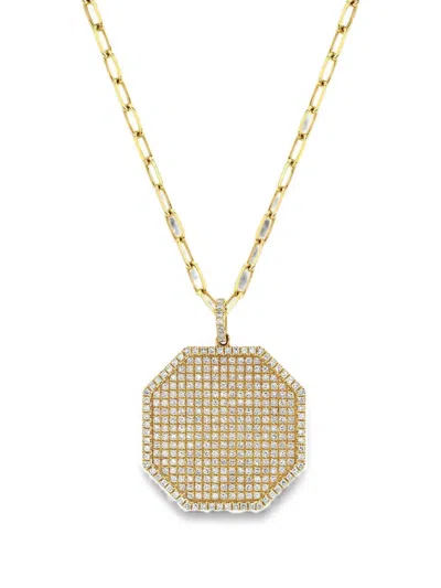 Shay Diamond Octagon Disc Necklace In Gold