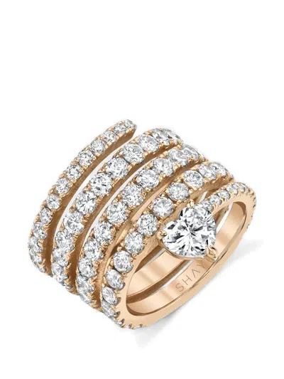 Shay Diamond Stackable Heart Ring In Green