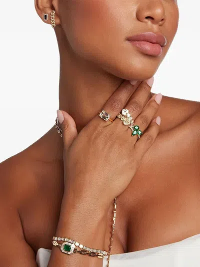 Shay Emerald And Diamond Bracelet In Silver