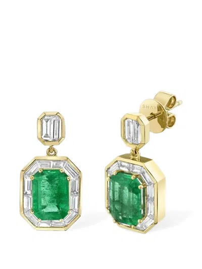 Shay Emerald And Diamond Drop Earrings In Multi