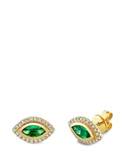 Shay Emerald And Diamond Earrings In Gold