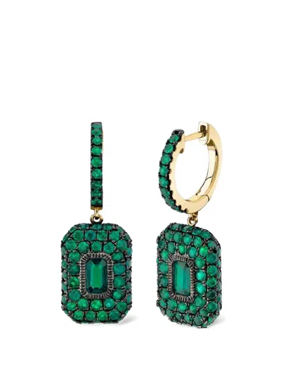 Shay Emerald Drop Earrings In Gray