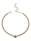 Shay Emerald Evil Eye Necklace In Metallic