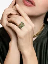Shay Emerald Rectangle Link Ring In Gold