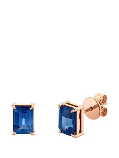 Shay Halo Blue Sapphire Stud Earrings In Gold