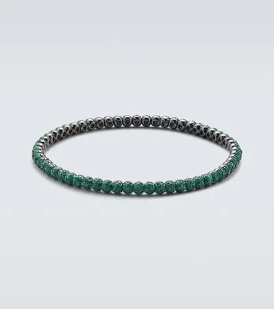 Shay Jewelry 18kt Gold Bracelet With Emeralds In Black