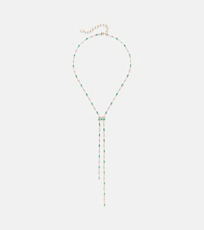 Shay Jewelry 18kt Gold Necklace With Emeralds And Diamonds In Multi