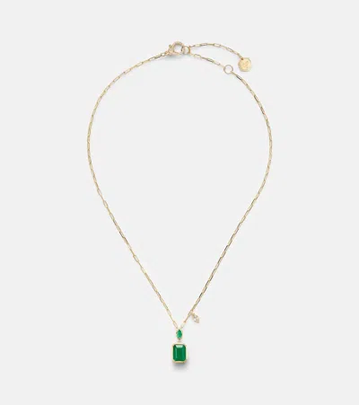 Shay Jewelry 18kt Gold Pendant Necklace With Emeralds And Diamond