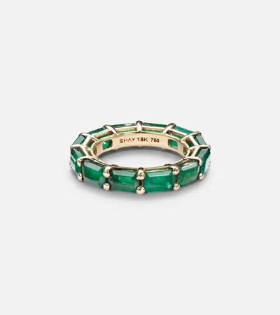 Shay Jewelry 18kt Gold Ring With Emerald In Green