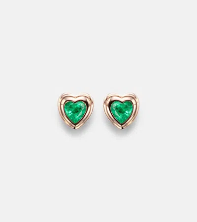 Shay Jewelry 18kt Rose Gold Earrings With Emeralds