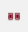 Shay Jewelry 18kt Rose Gold Earrings With Rubies In Gold