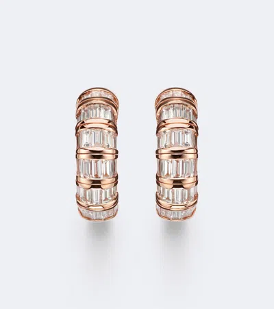 Shay Jewelry 18kt Rose Gold Huggie Earrings With Diamonds