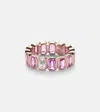 Shay Jewelry 18kt Rose Gold Ring With Pink Sapphires And Diamond In Pink
