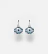 Shay Jewelry 18kt White Gold Drop Earrings With Diamonds And Topaz In Burgundy