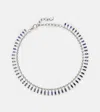 Shay Jewelry 18kt White Gold Necklace With Sapphires And Diamonds In Silver