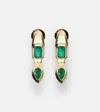 Shay Jewelry Bypass 18kt Gold Earrings With Emeralds In Gold