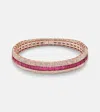 Shay Jewelry Diamond Pave Scales Stretch 18kt Rose Gold Bracelet With Ruby And Diamond In Gold