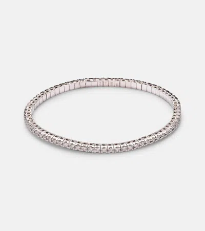Shay Jewelry Diamond Tennis Stretch 18kt White Gold Bracelet With Diamonds In Silver