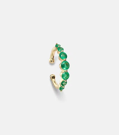 Shay Jewelry Gradual Round 18kt Gold Ear Cuff With Emeralds