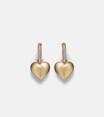 Shay Jewelry Heart 18kt Gold Earrings With Diamonds