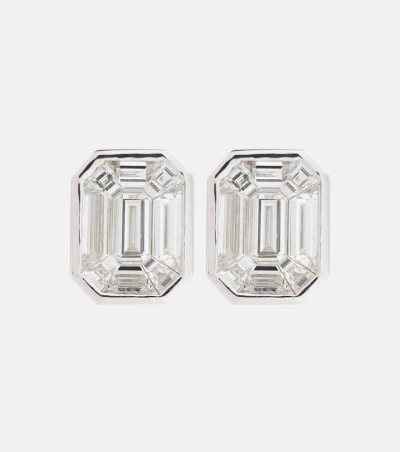 Shay Jewelry Illusion 18kt White Gold Earrings With Diamonds