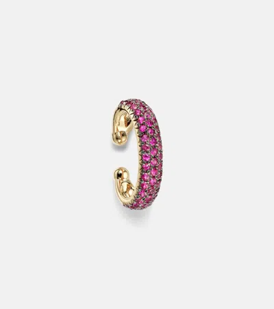 Shay Jewelry Jumbo 18kt Gold Ear Cuff With Rubies