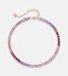 Shay Jewelry Ombre Eternity 18kt Rose Gold Necklace With Sapphires In Pink