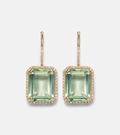 Shay Jewelry Portrait 18kt Gold Earrings With Amethysts And Diamonds