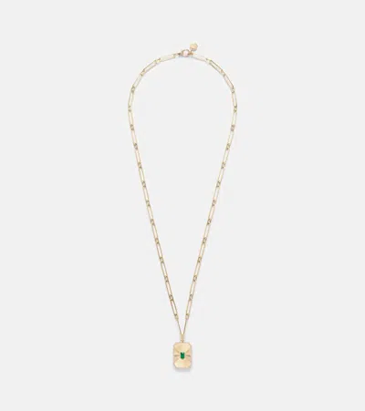 Shay Jewelry Radiant Deco 18kt Gold Pendant Necklace With Pink Sapphires And Diamonds In Multi