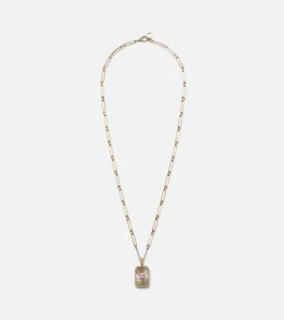 Shay Jewelry Radiant Deco 18kt Gold Pendant Necklace With Sapphire And Diamonds