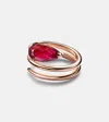 Shay Jewelry Ruby Pear 18kt Rose Gold Pinky Ring With Ruby In Gold