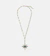 Shay Jewelry Starburst 18kt Gold Necklace With Emerald And Diamonds In Gold