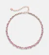 Shay Jewelry Tennis 18kt Rose Gold Necklace With Sapphires And Diamond In Multi