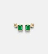 Shay Jewelry Two Step 18kt Gold Earrings With Emeralds And Diamonds In Gold