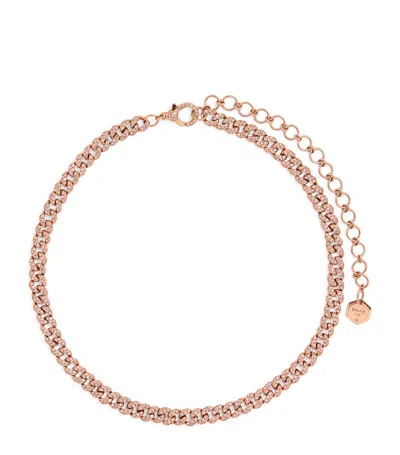 Shay Mini Rose Gold And Diamond Pavé Link Necklace