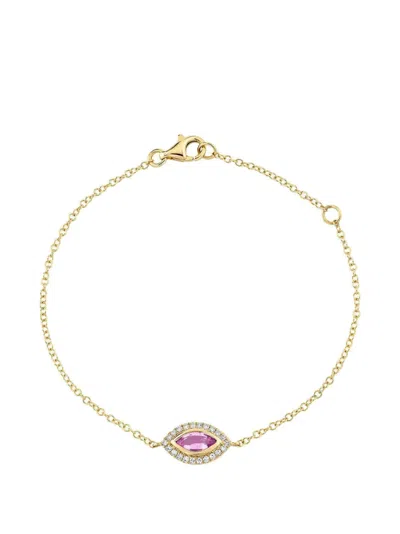 Shay Pink Sapphire And Diamond Evil Eye Bracelet In Gold