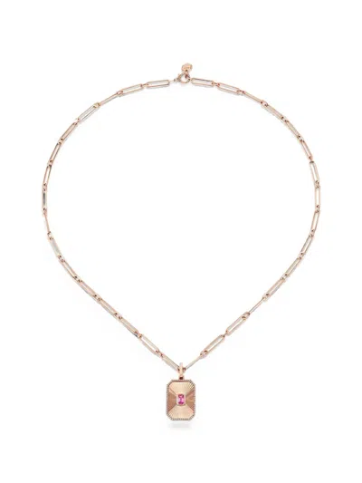 Shay Pink Sapphire And Diamond Necklace In Gold