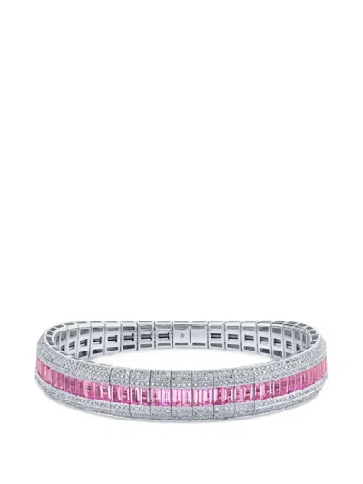 Shay Pink Sapphire And Diamond Stretch Bracelet In Multi
