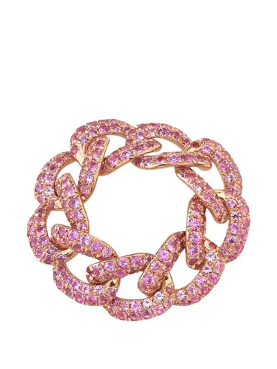 Shay Pink Sapphire Link Ring In Gold