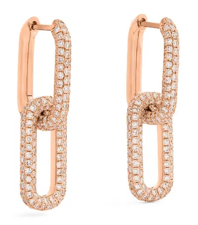 Shay Rose Gold And Diamond Cable-link Earrings