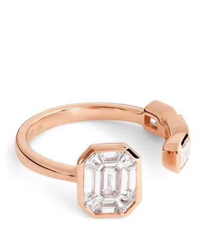 Shay Rose Gold And Diamond East/west Floating Ring
