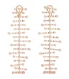 SHAY SHAY ROSE GOLD AND DIAMOND FISHBONE DROP EARRINGS